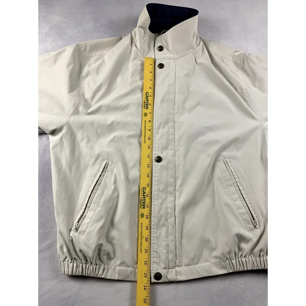 London Fog Windbreaker Jacket Mens Large Beige Lightweight Bomber 90s‎ Vintage